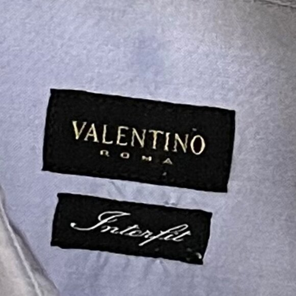 Valentino Roma 16 1/2 Long Sleeve Blue Button Down Shirt - Picture 4 of 9